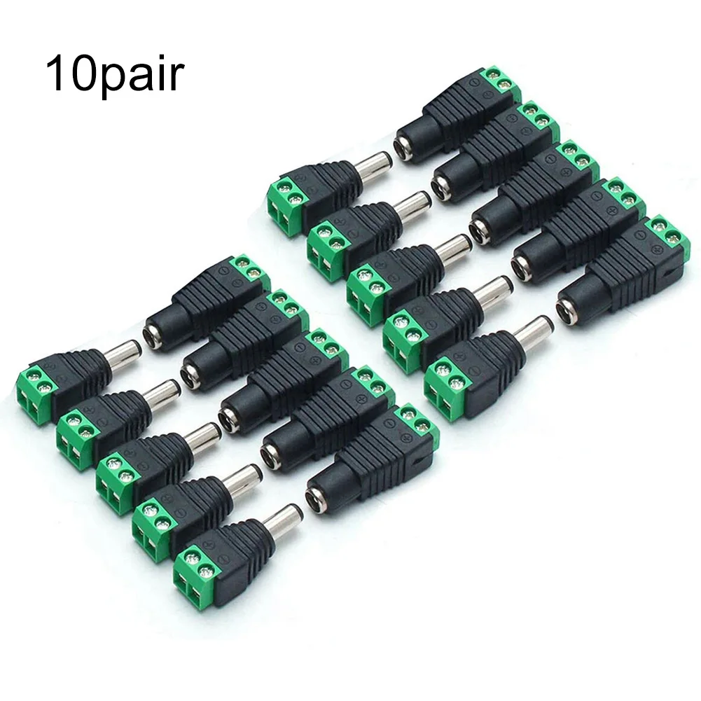 

Adapter CCTV Connector 20pcs For CCTV Cables Male Female Power Connector