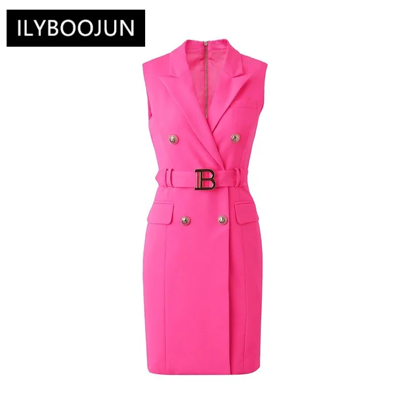 Оптовая продажа 7 цветов на выбор прямое мини-платье без рукавов Новейшее офисное