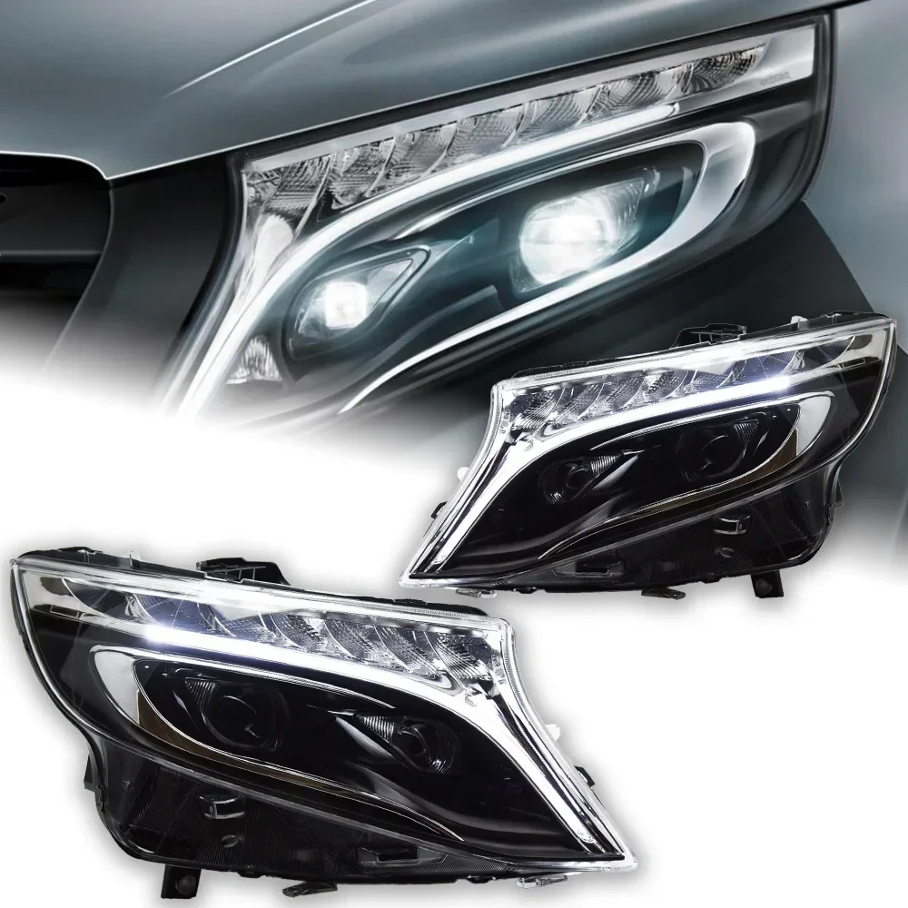 Автомобильные фары для Benz Vito линзы проектора W447 динамический сигнал фара V220