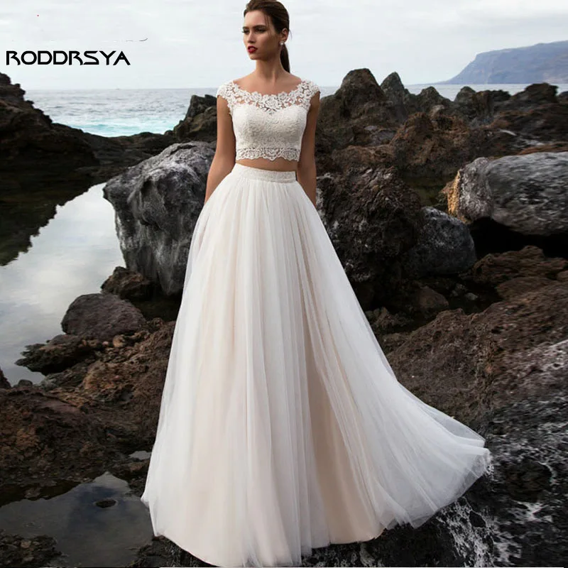 

RODDRSYA пляжное ТРАПЕЦИЕВИДНОЕ свадебное платье с круглым вырезом 2023 из двух частей кружевные аппликации на пуговицах сзади длинное свадебное платье на заказ RODDRSYA Beach A Line O Leader Свадебное платье 2023 Два