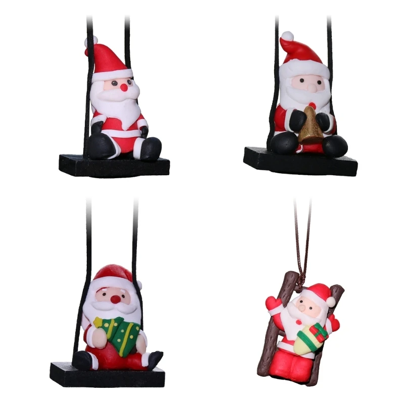 

Mini Cute Santa Claus Decoration Toy Gifts Auto Rearview Mirror Interior Decor