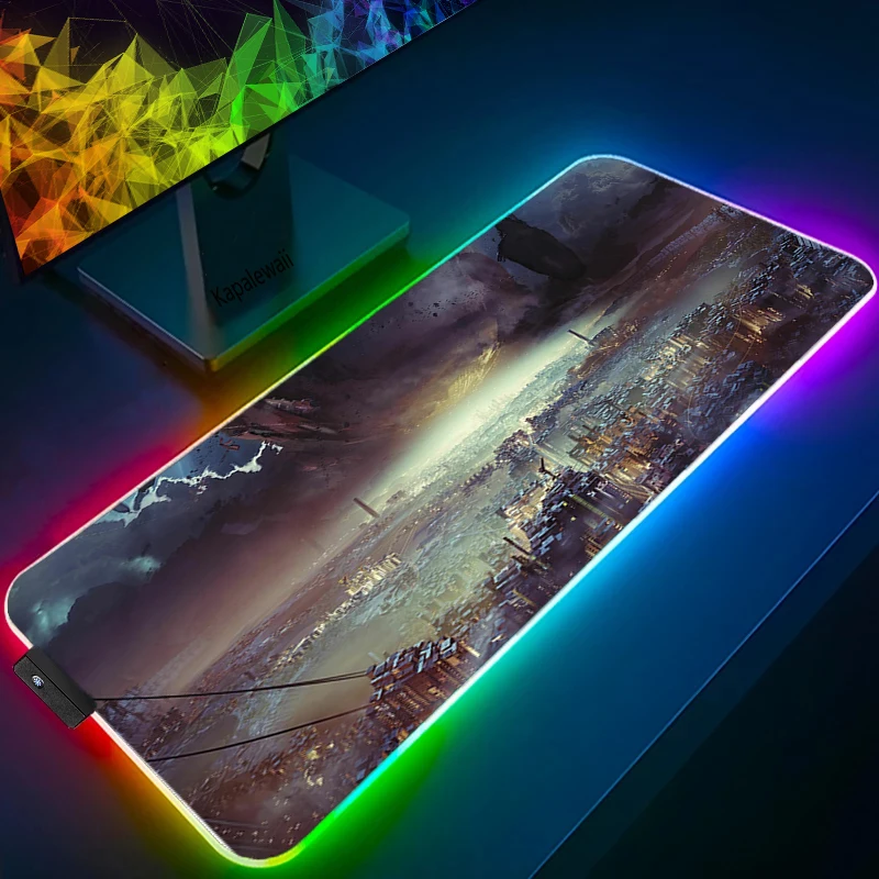 

RGB Keyboard Pad Laptop Computer PC Mouse Pad Anime LED RGB Big Size Gamer Disco Elysium Rubber Pad Play Mats Gaming Mousepad