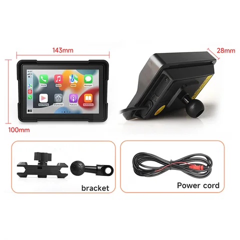 JIUYIN 5-дюймовый мотоциклетный беспроводной Apple Carplay Android автомобильный портативный навигатор GPS экран IPX7 водонепроницаемый дисплей двойной BT