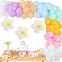 daisy groovy balloon wreath arch kit macaron pink blue purple yellow balloons for baby shower birthday wedding party decoration