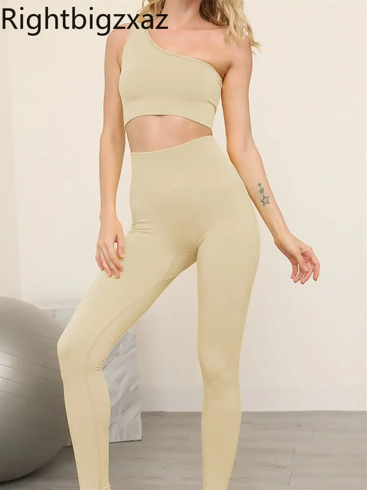 

Спортивный костюм для фитнеса Rightbigzxaz, бесшовный костюм для бега, езды на велосипеде, йоги, сексуальный соблазнительный комплект с бюстгальт...
