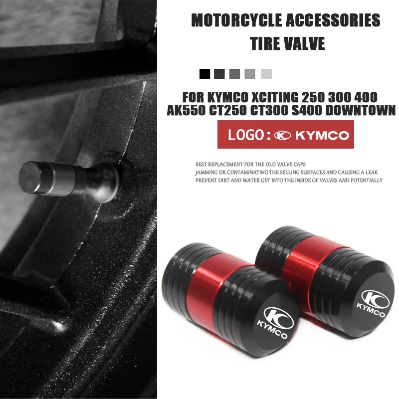 

For KYMCO Xciting 250 300 400 AK550 CT250 CT300 S400 DOWNTOWN Motorcycle Tire Valve Air Port Stem Cover Cap Plug CNC Accessories