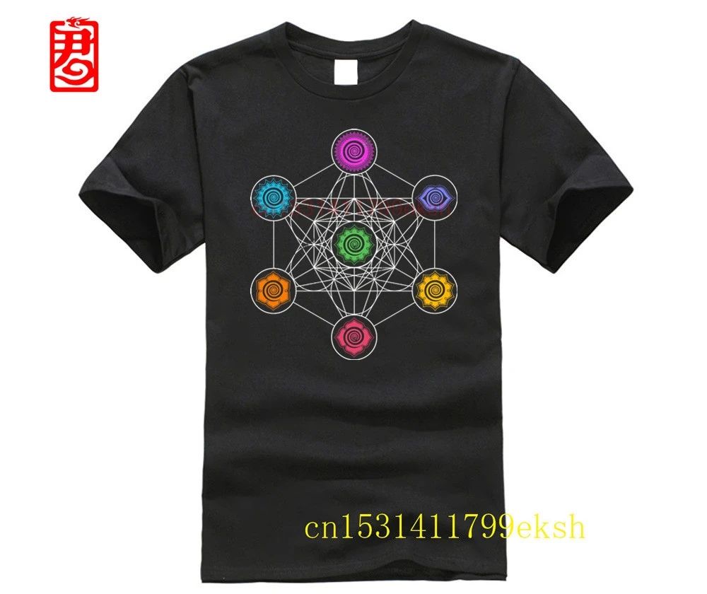

Oversized t-shirt Hipster Metatrons Cube Chakras Cosmic Energy Centers Clothes Tops Tees Men 100% Cotton Shirt Design Online