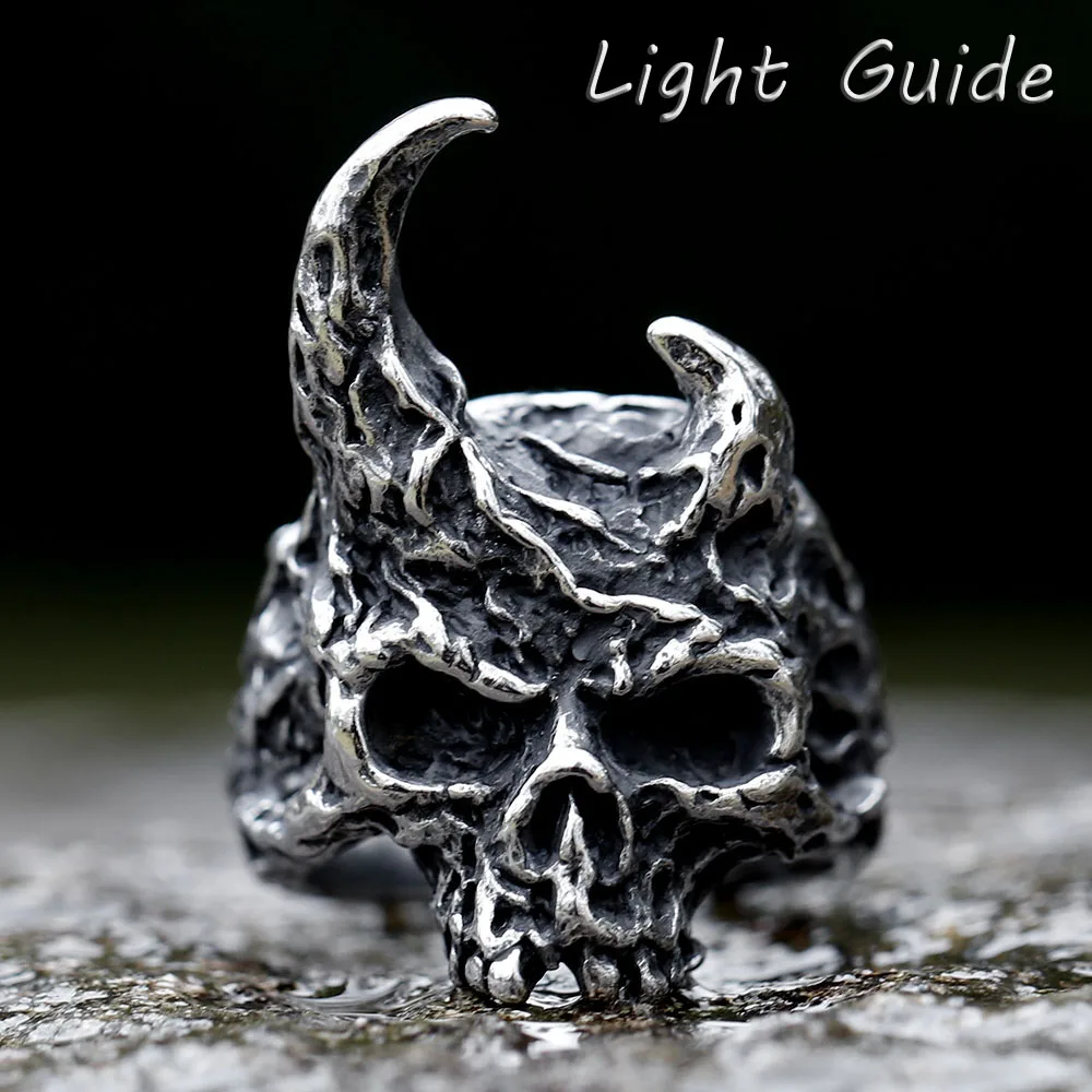 

NEW Men's 316L stainless steel Men's Calvarium Skull Ring Gothic Biker Anel Motorcycle Band jewelry for gift free shipping