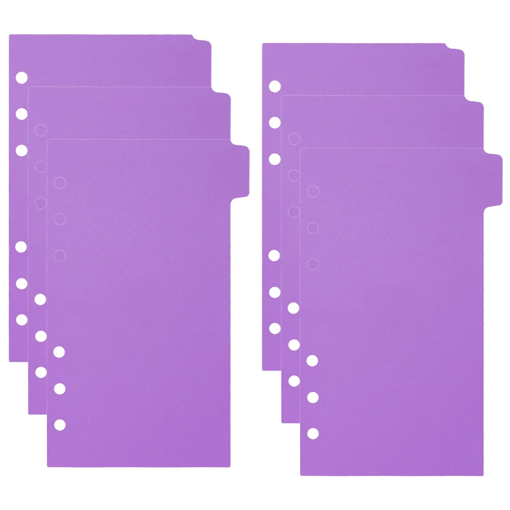 

Pocket Separator Index Dividers Binder Tabs Page A6 Organizer Ring Plastic Paper Protector
