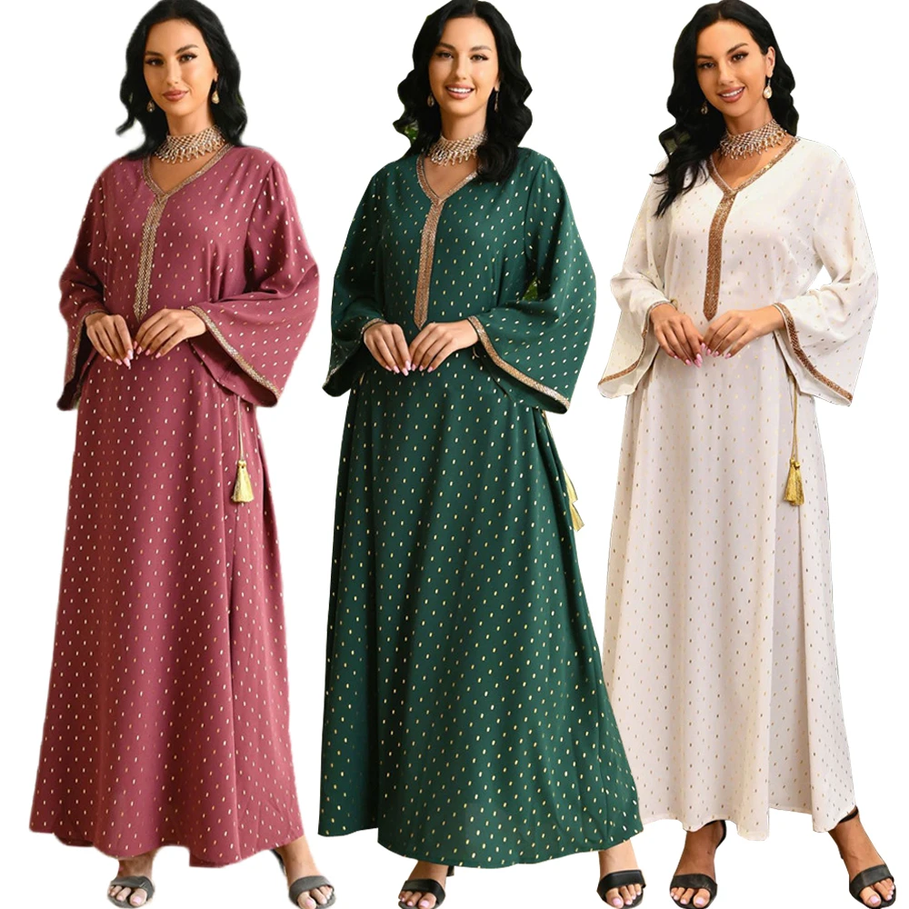 

Eid Mubarak Djellaba Femme Kaftan Women Muslim Maxi Dress Dubai Turkey Caftan Ramadan Abayas Islamic Jalabiya Arabic Robe Gown