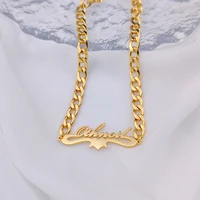 personalized custom name necklace pendant gold color 3mm cuban chain customized nameplate necklaces for women men handmade gifts