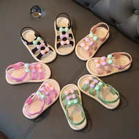 kids girls sandals 2022 new princess bow summer soft beach waterproof children fashion open toe non slip shoes buckle strap cute