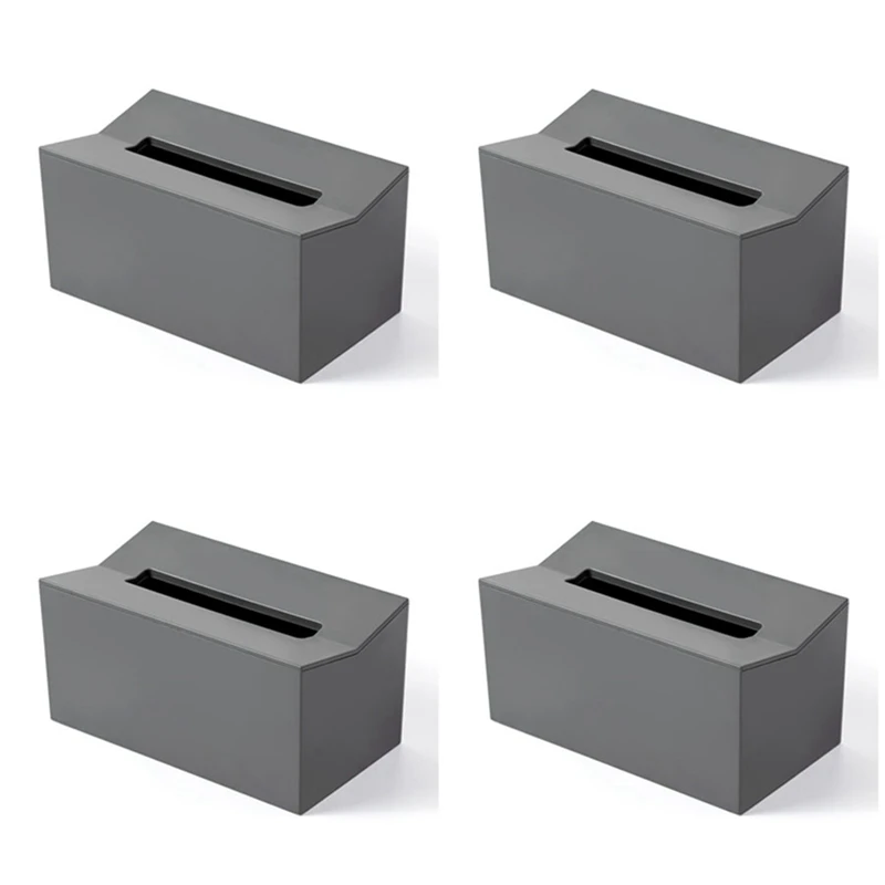 

4X Kitchen Tissue Box Cover Napkin Holder For Paper Towels Box For Napkins Tissue Dispenser Wall Mounted Container Gray Promotio