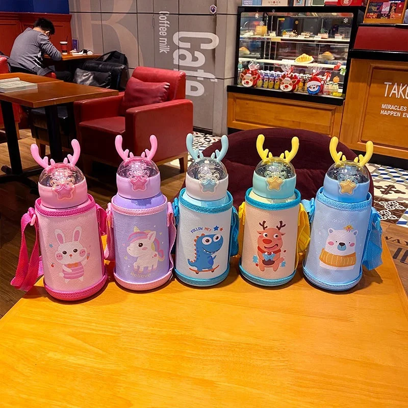 Детский умный дисплей с соломинкой чашка из нержавеющей стали измерением