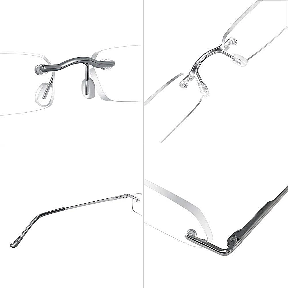 Prescription Reading Glasses Women Men with Hard Tube 1.5 Metallic Eye Frameless Pencil Case For | Аксессуары для одежды