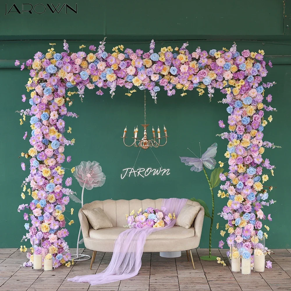 Светло-розовая фиолетовая желтая серия роскошная искусственная роза цветочная