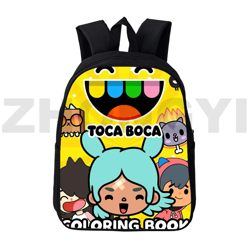 

3D Cartoon Toca Life World Game Backpack Travel for Girl Anime Toca Boca Bag Bookbag Teenagers 12/16 Inch Mochila Schoolbag