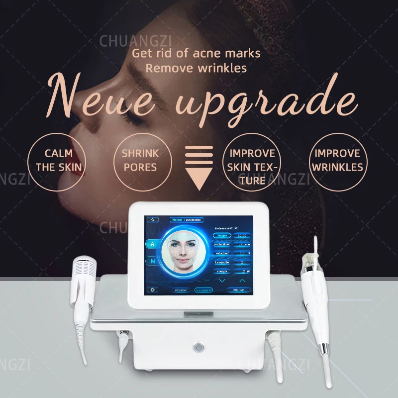 

2 in 1 Fractional RF Micro Beauty Machine With Ice Hammer Shrink Pores Acne Treatment Stretch Marks Remove Micro Device