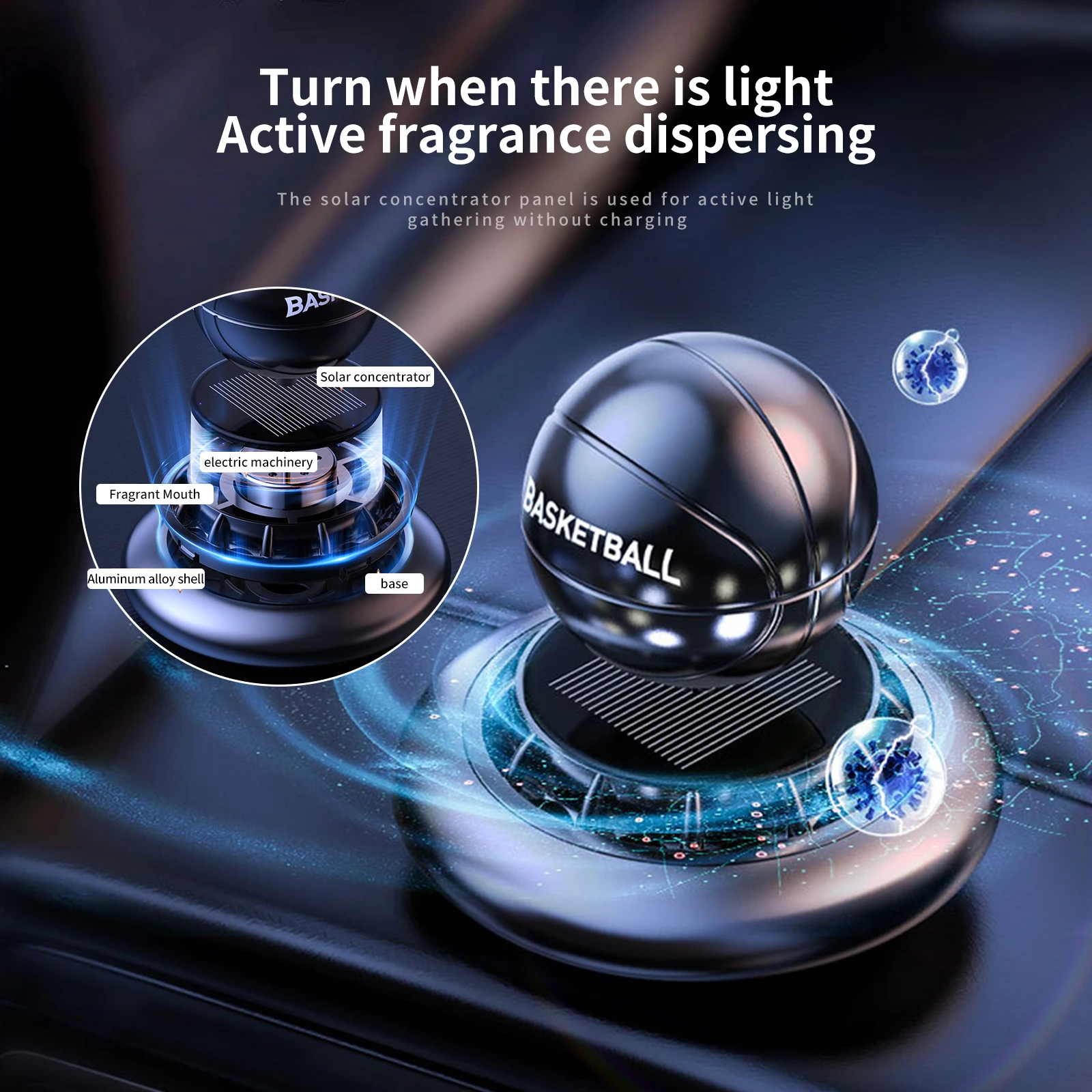 

Car Air Freshener Car Perfume/aromatherapy Car Deodorant Lasting Fragrance Light Fragrance Solar Basketball Ornament Decoration