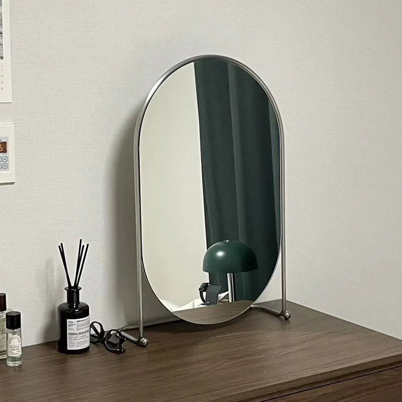 

Настенное зеркало для ванной, бесплатная доставка, корейский дизайн, настольное украшение, стоячее настенное зеркало для парикмахерской, Зеркало овальное, зеркало для макияжа