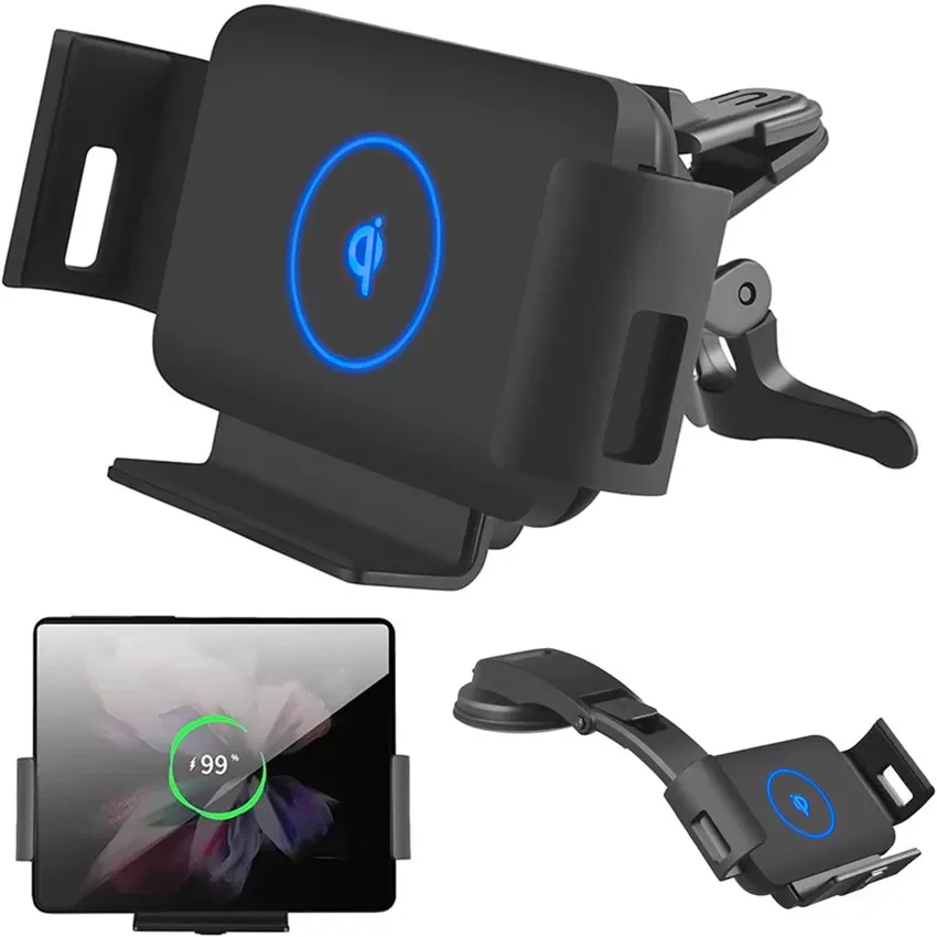 

Car Wireless Charger For Samsung Z Fold 2 3 Fold S21 Ultra S20 Note 20 10 HUAWEI Mate XS iPhone 13 12 Pro Max 15W Fast Charging