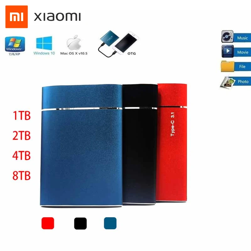 

2022 New High-speed SSD Solid State Mobile Hard Disk 1TB 2TB 4TB 8TB Large Memory Hard Disk Notebook Desktop