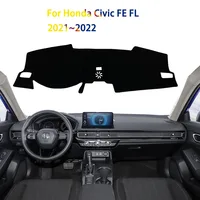 Dashboard Cover Avoid Light Pad Instrument Platform For Honda Civic FE FL 2021~2022 Car Stickers Interior Trim Strip Accessories