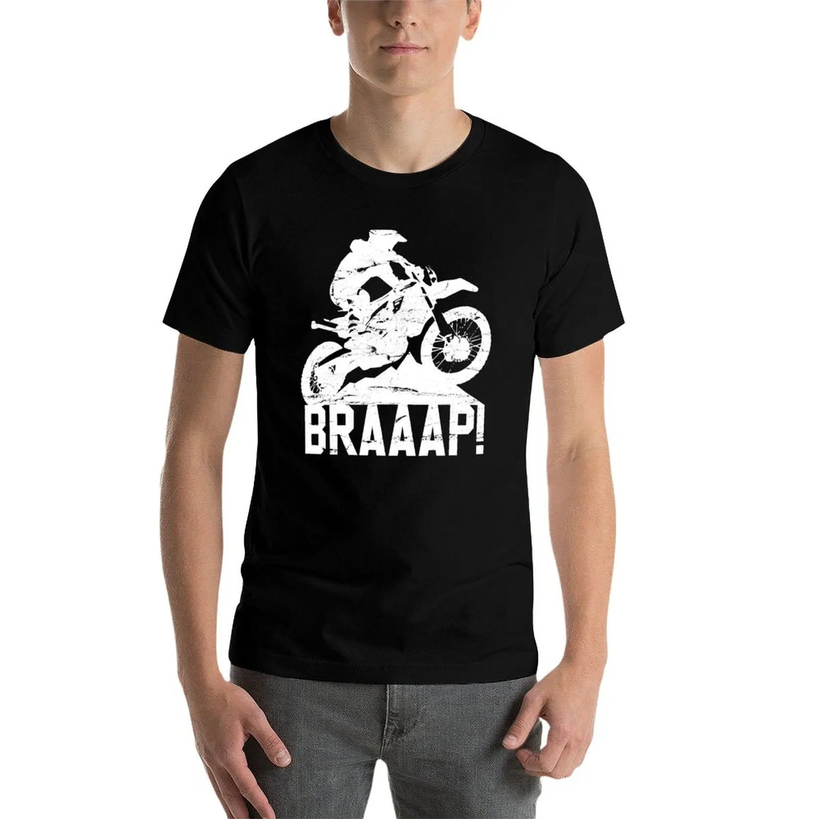 Фото Футболка Braap - Motocross Motorcycle Enduro Dirt Bike Gift, хлопковая футболка, мужские футболки, хлопковая забавная футболка для мужчин №3