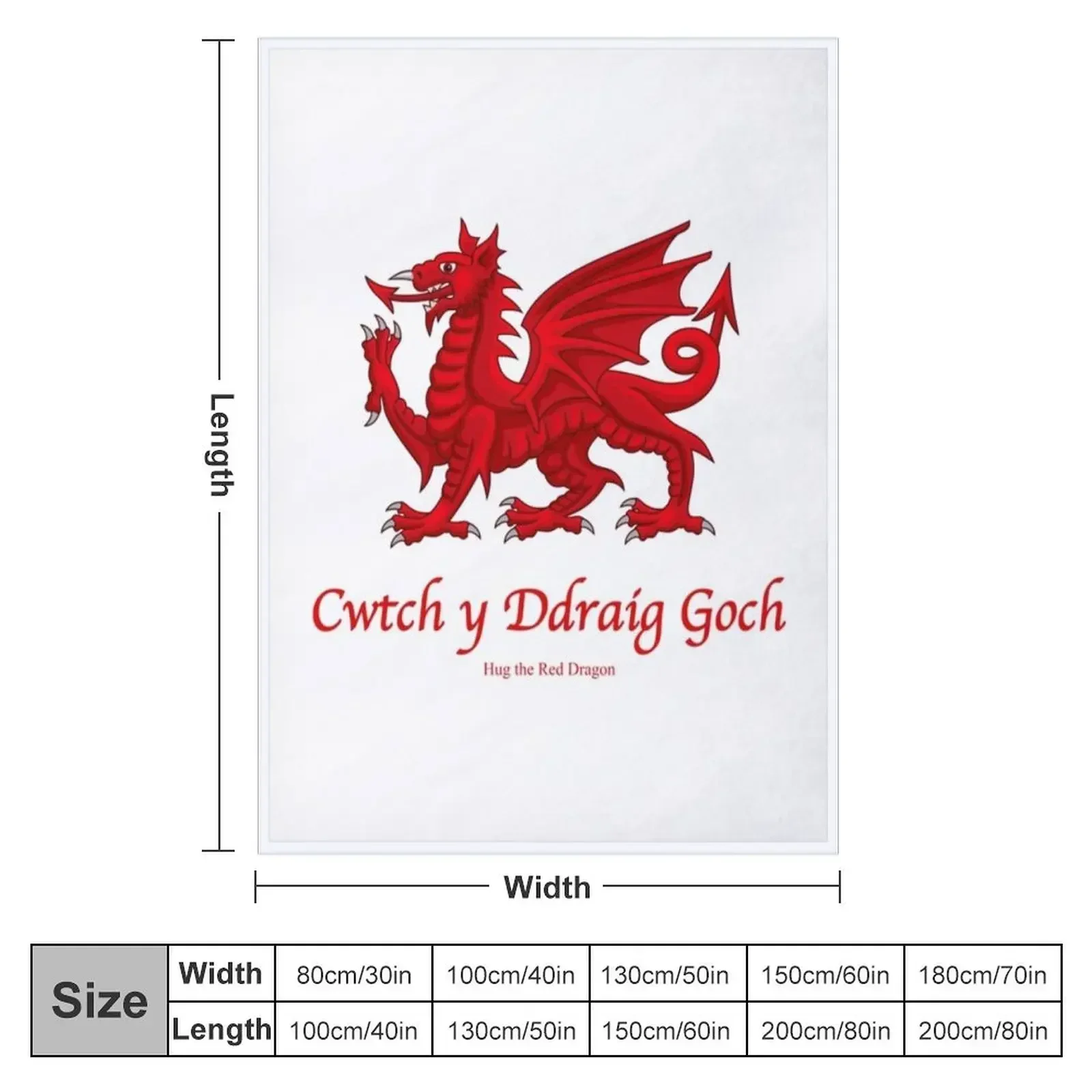 Футболка Welsh Red DragonCwtch y Ddraig Goch - Онимает красный дракон декоративное одеяло