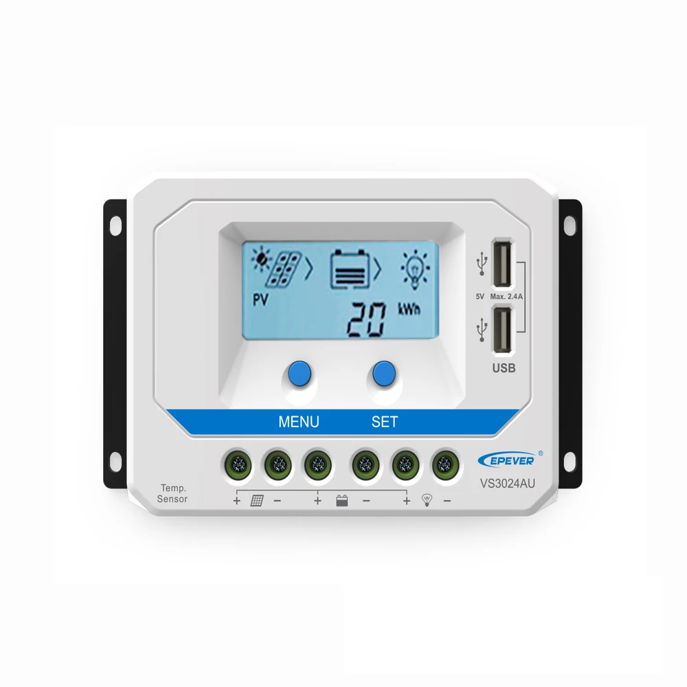 

VS3024AU 30A 12V/24V PWM Solar charge controller with LCD display Adjustable