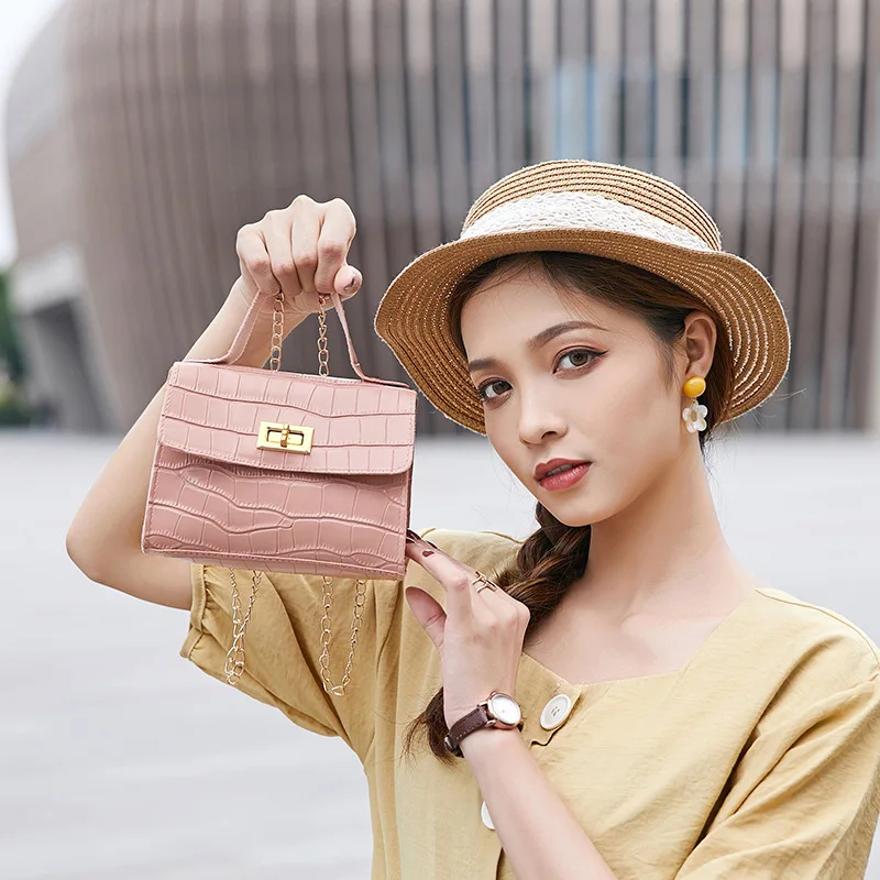 

Alligator Pattern Handbags For Women 2022 Soft PU Shoulder Bag Female Small Square Messenger Bag Ladies Travel Chain Crossbody