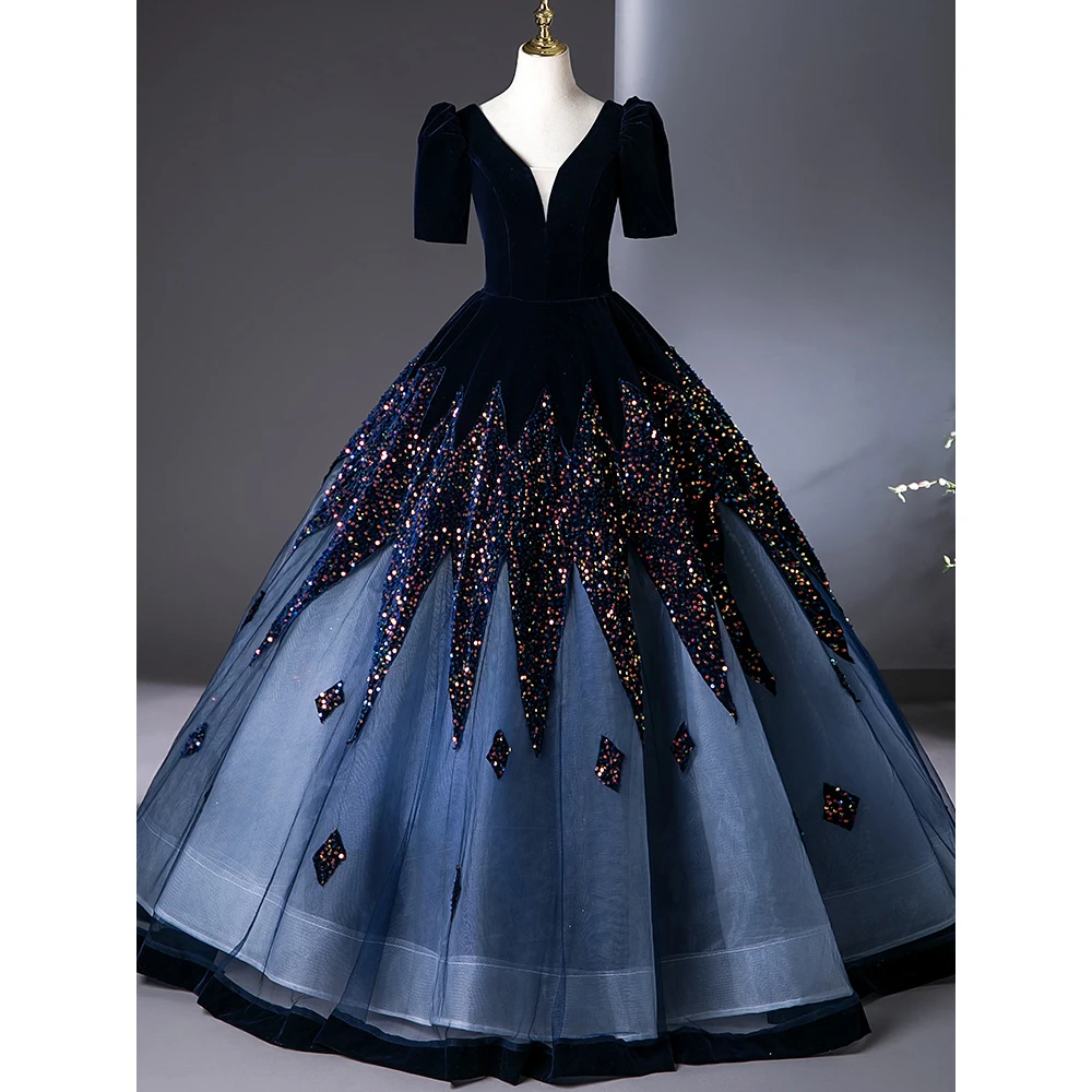 Sonhar Vestidos 15 Quinceanera платья 2025 новое классическое бальное платье с v-образным вырезом