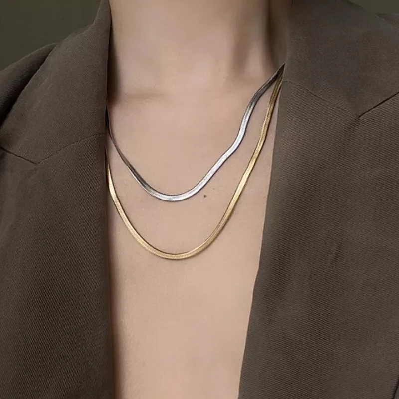 Золотая цепочка с змеиным лезвием для женщин | AliExpress