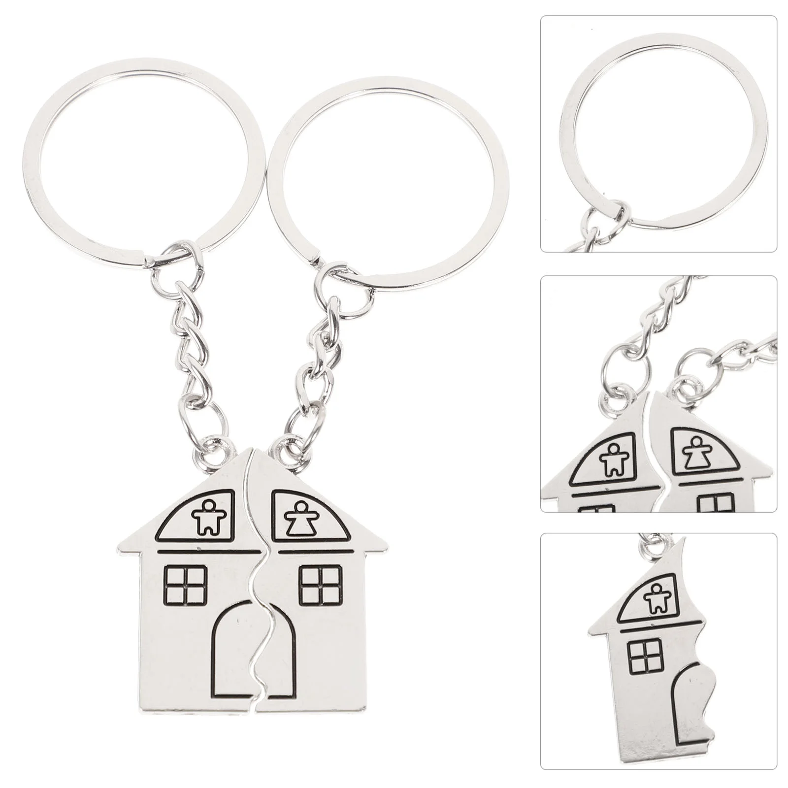 

2PCS New House Keychain Hanging Pendant Valentines Day Souvenir Friendship Keychains Housewarming Keychain