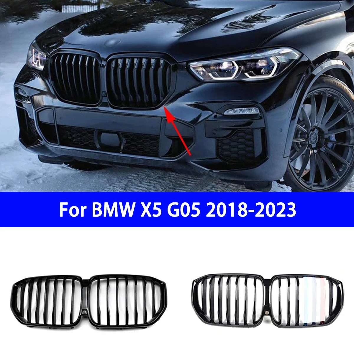 Подходит для BMW G05 X5 30d 40i 40d 45e M50i M50d 2018-2023 M-тип Решетка переднего бампера