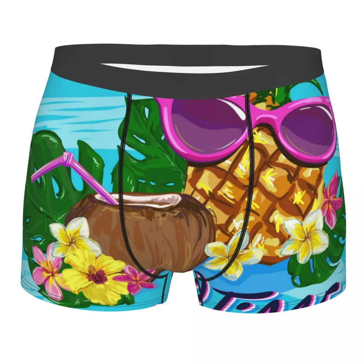 

Men's Underwear Underpants Summertime Pineapple Sunglasses Tropical Flowers Men Boxer Shorts Elastic Male Panties