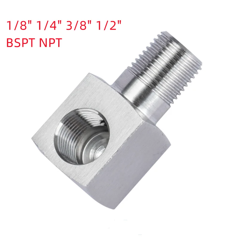 

1/8 "1/4" 3/8 "1/2" BSPT NPT внутренняя и наружная резьба фитинг из нержавеющей стали 304, угловой соединительный адаптер 90 градусов