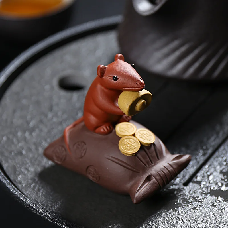 

Purple Sand Tea Ornaments Generation Mouse Money Tea Ceremony Decoration Tea Set Tea Tea Pet Tea Decoration Mini Tea Set