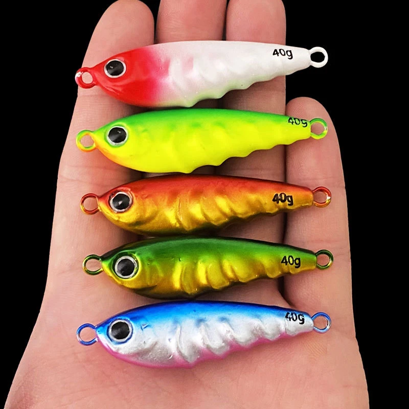 

New 1Pcs Luya Iron Plate Multi-Color Long-Pitch Lead Fish 10G-60G Freshwater Sea Fishing