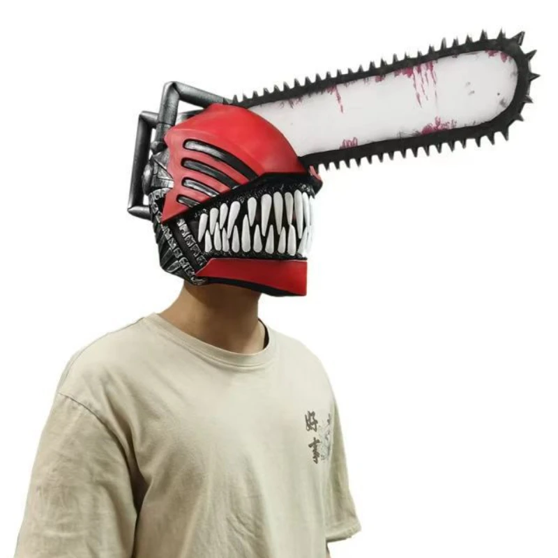 

Аниме бензопила человек Косплей пилы ручной головной убор погата латексная маска Хэллоуин вечерние реквизит для представлений взрослые дети подарки на день рождения