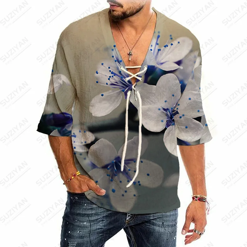 

Shirt Men Fashion Garments Patterns Clothes Plaid Clothing Summer Beach Loose T-Shirt Color Free Men Knotted Best Selling