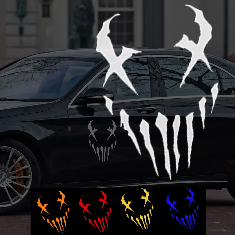 

1Pcs/Lot Motorcycle Locomotive Notebook Decals Funny Reflective Car Sticker Devil Pattern Stickers Devil Ghost Claw Personality