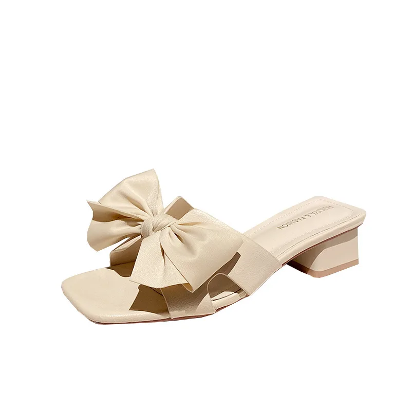 

Женские босоножки, Новинка лета 2022, уличная одежда в Корейском стиле на толстом каблуке, женские туфли на платформе с бантом, одна обувь для ...