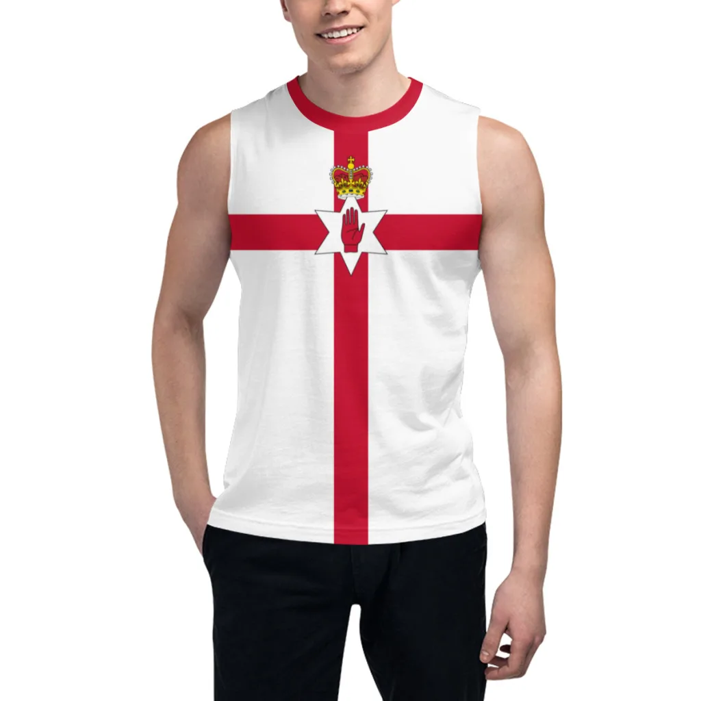 

Sleeveless T-shirt Northern Ireland Flag 3D Men's Boys Tshirt Gyms Tank Tops Fitness Joggers Basketball Training Vest