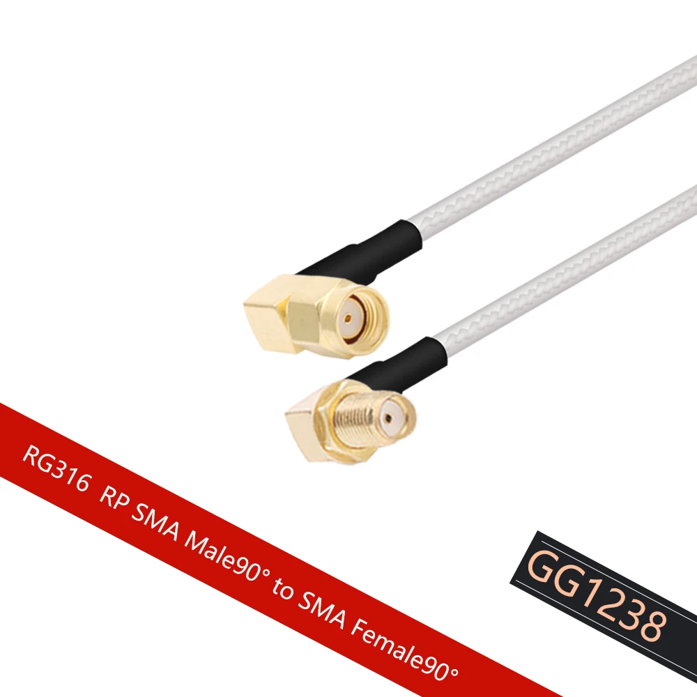 2PCS RG316 Cable RF Converter RF Coaxial Cable Adapter SMA Female90° to SMA Male with Pigtail   WIFI GSM 3G GPS 4G 5G Module15cm images - 6