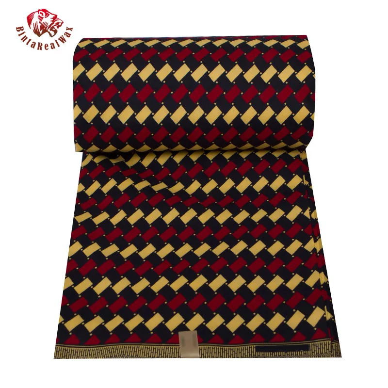 Африканская восковая ткань из полиэстера с ткацким рисунком оптовая торговля