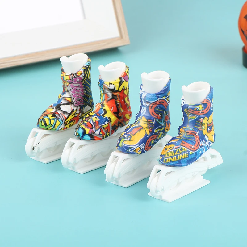 

Mini Roller Skates Toy Fingerboard Mini Skateboard Shoes Mini Skateboard Shoes Colorful Finger Skates Toys