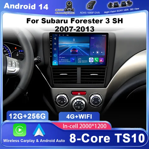 9-дюймовый Android для Subaru Forester 3 SH 2007-2013 для Impreza GH GE автоматический мультимедийный плеер 2 Din головное устройство 4G Carplay авто радио