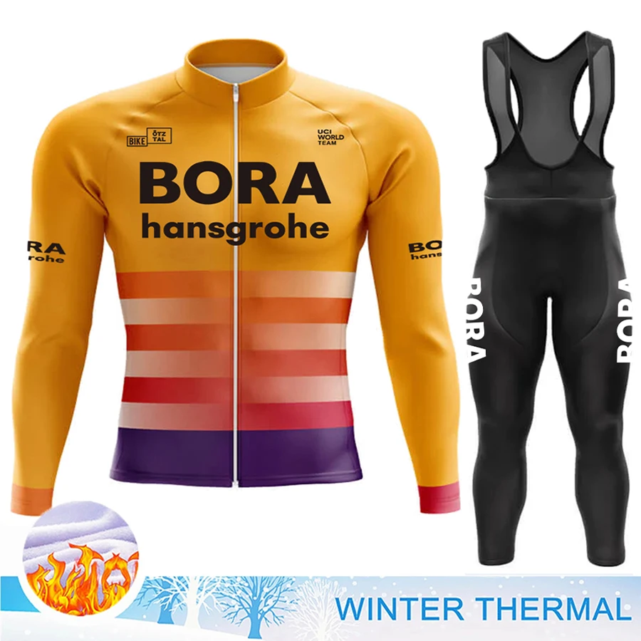 

Трикотажный Мужской комплект для велоспорта 2024 костюм для мужчин для езды на велосипеде UCI BORA Mtb Зимние теплые флисовые брюки гелевая спортивная одежда Униформа мужской костюм