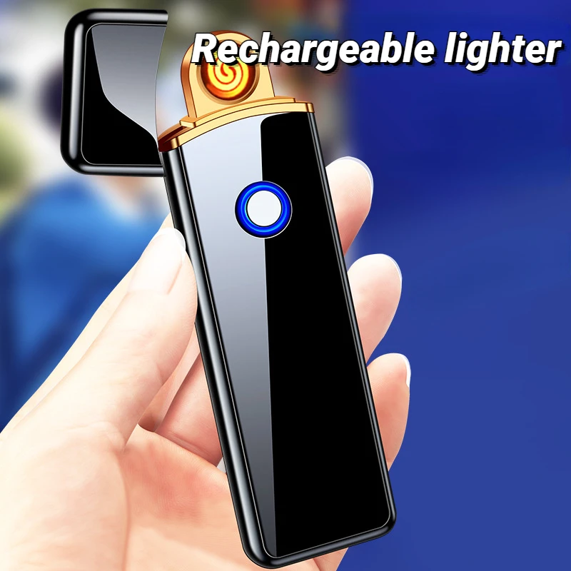 Лидер продаж USB перезаряжаемая мужская зажигалка кнопка вольфрамового провода